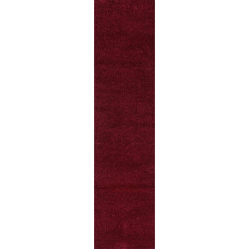 Haze Solid Low-pile Area Rug Dark Red